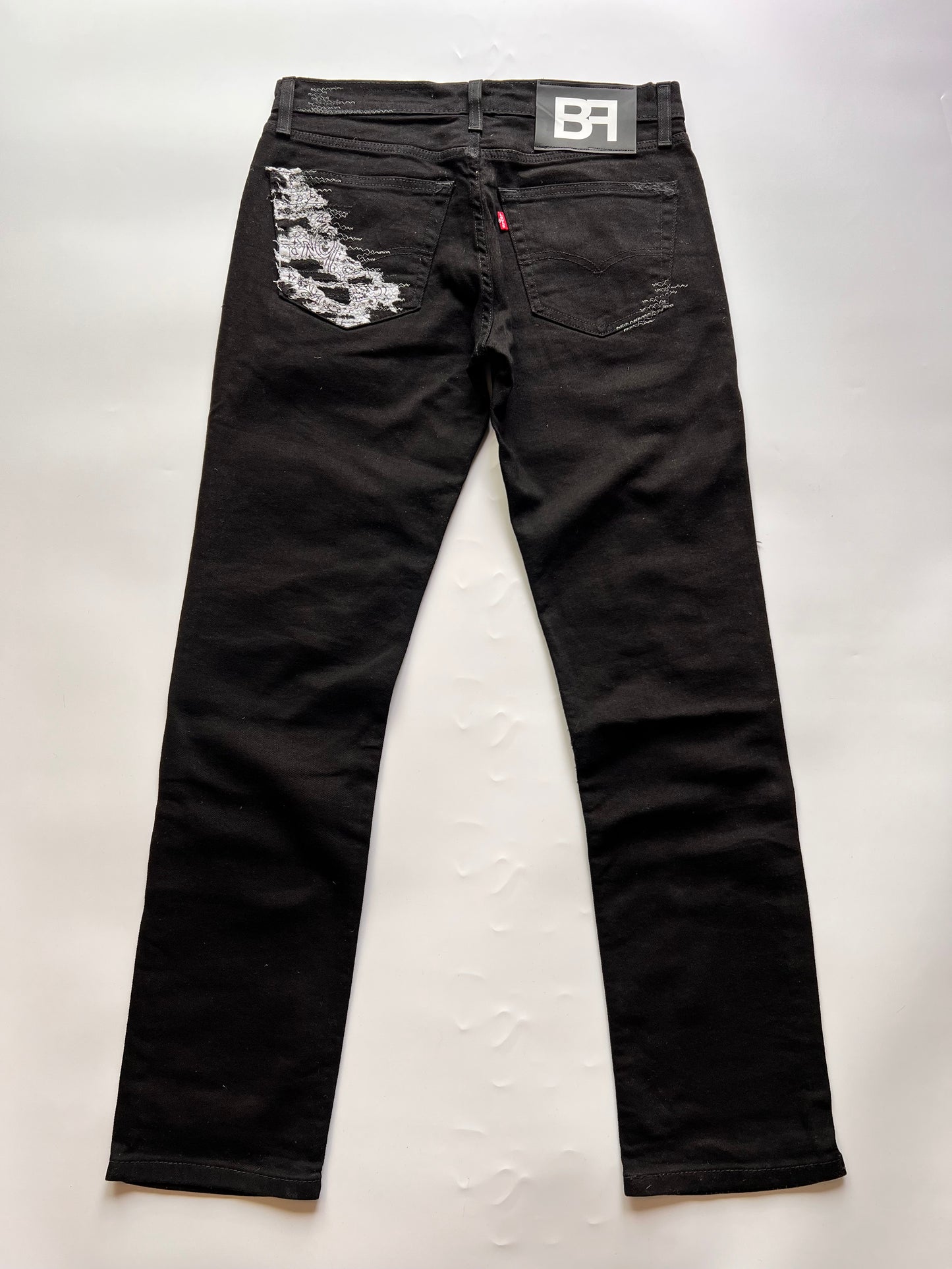 Sample Sale Knee Repair Jeans Black