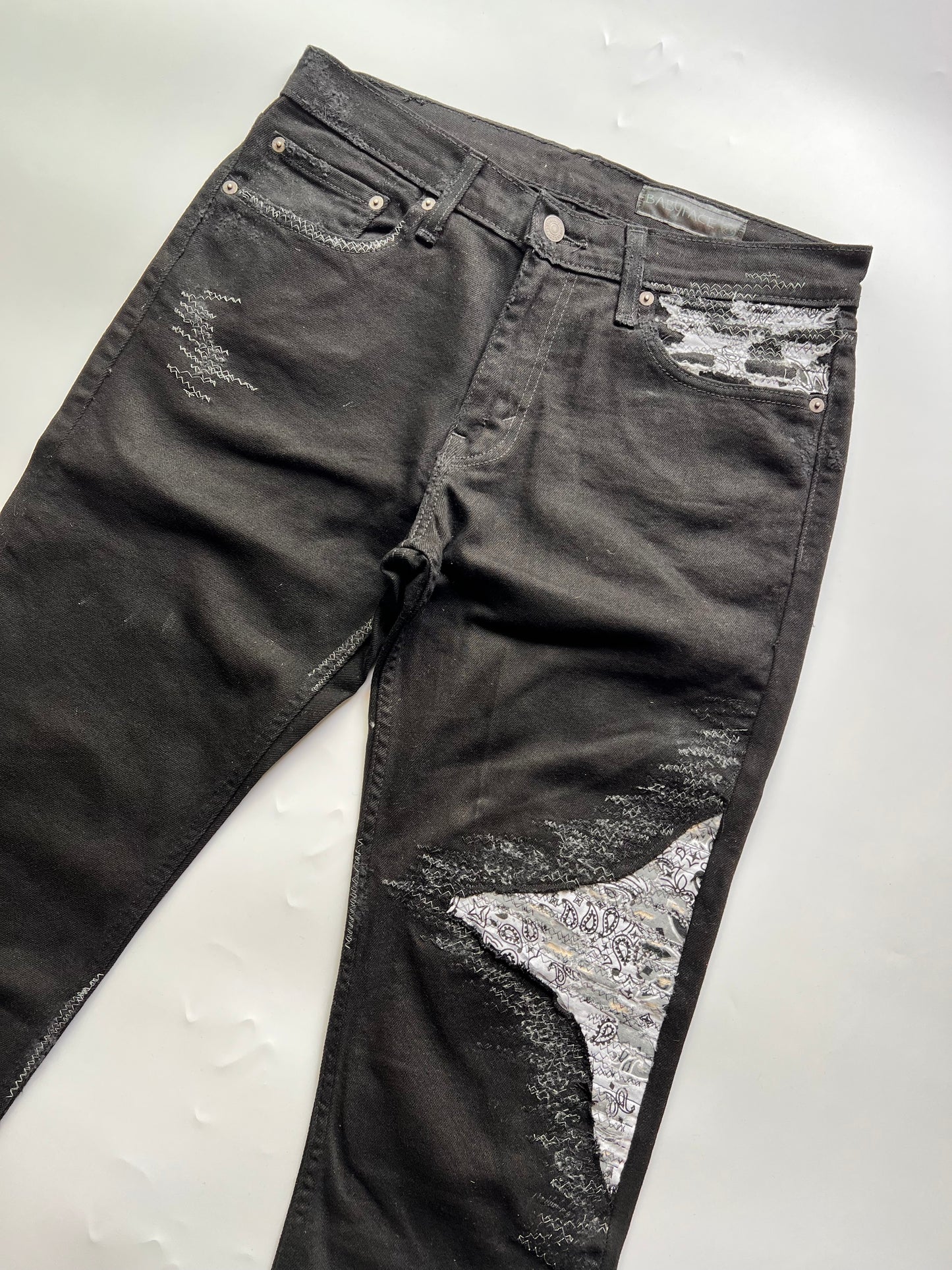 Sample Sale Knee Repair Jeans Black