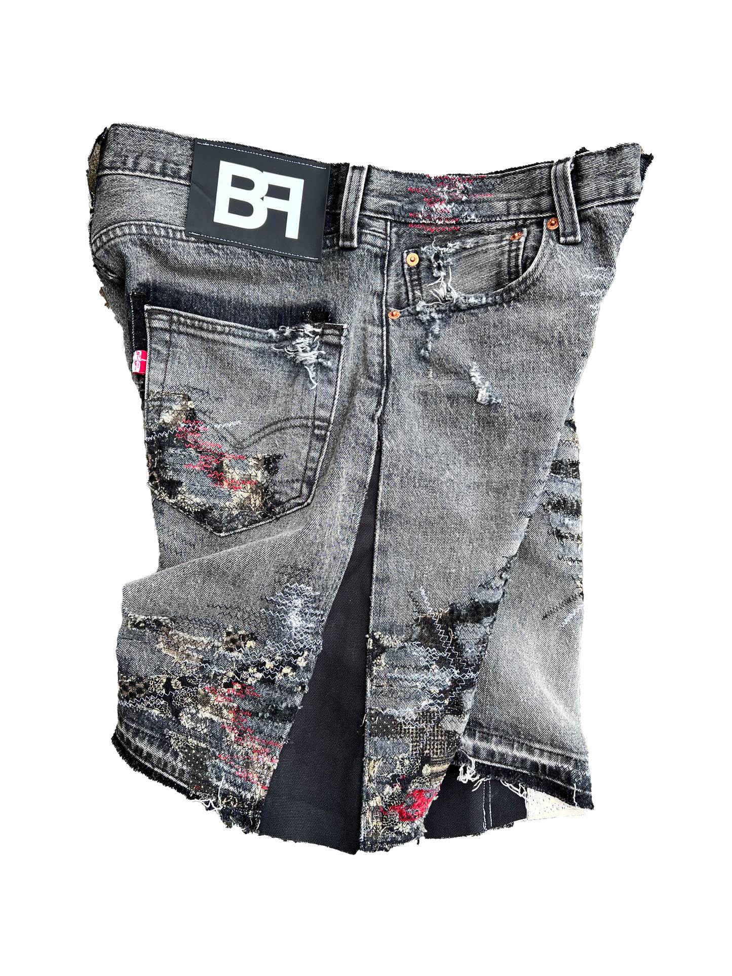 BF Boro Flare Denim Shorts Black