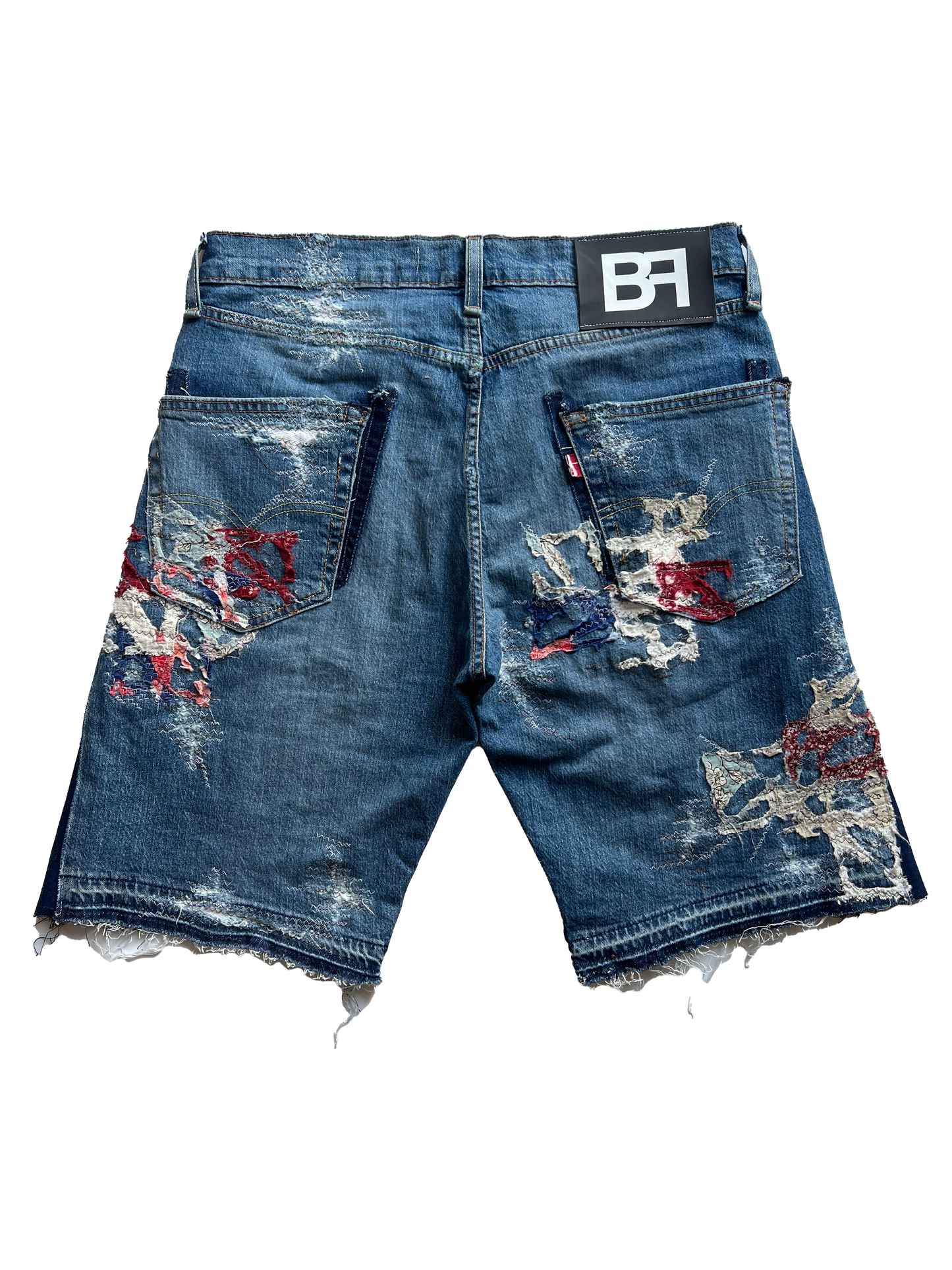 BF Boro Flare Denim Shorts Blue