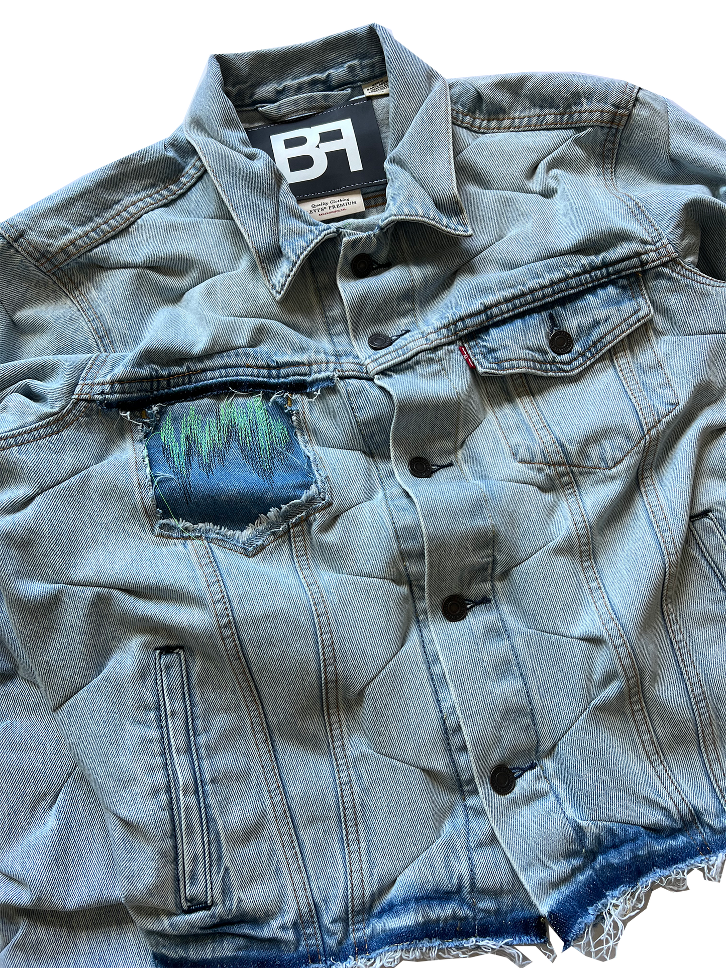 Distortion Denim Jacket Light Wash