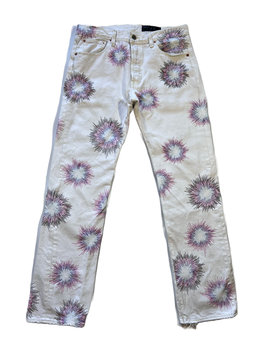 Firework Stitch Denim White/Multi