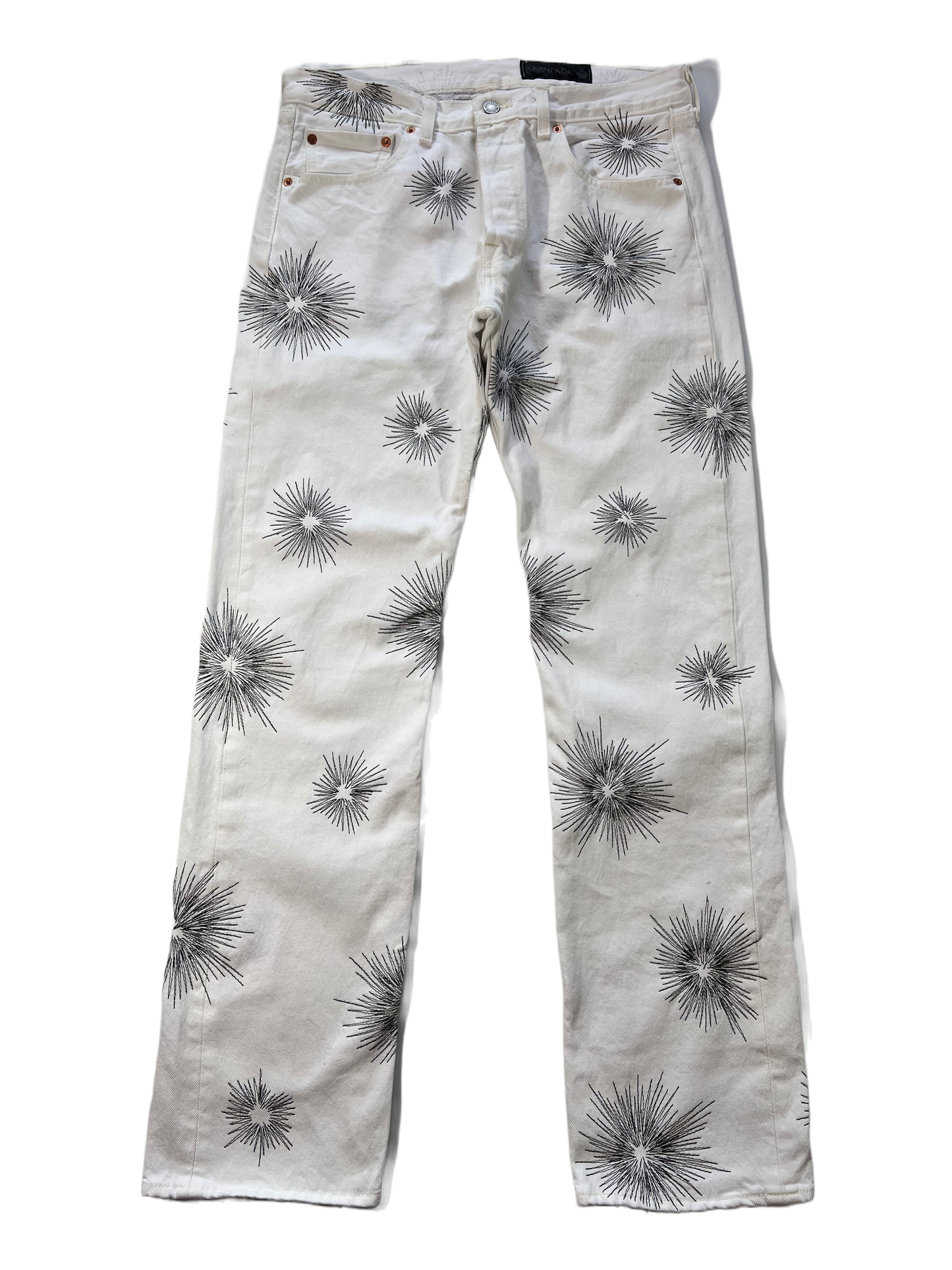 Firework Stitch Denim White/Black