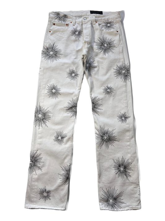 Firework Stitch Denim White/Black