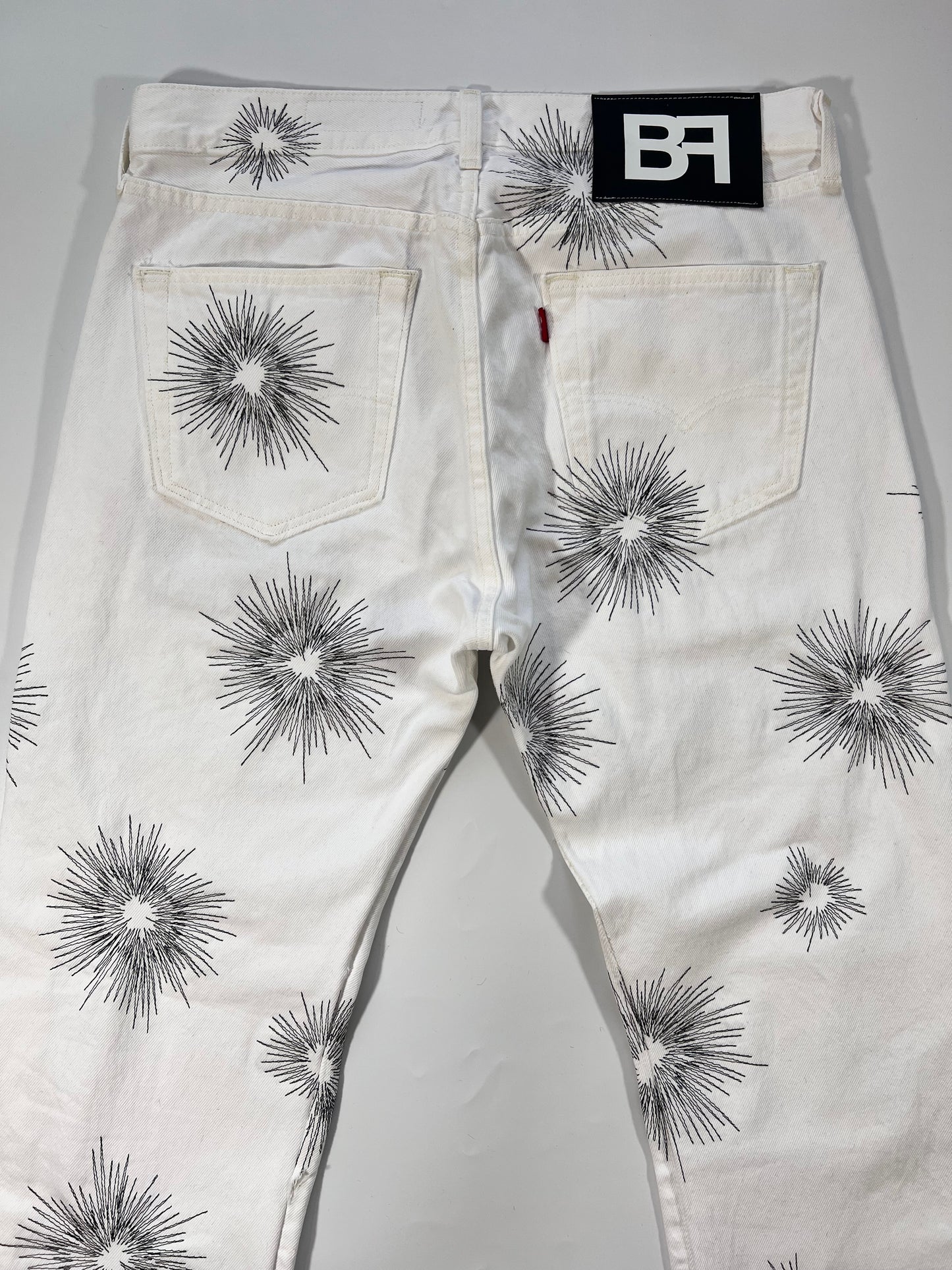 Firework Stitch Denim White/Black