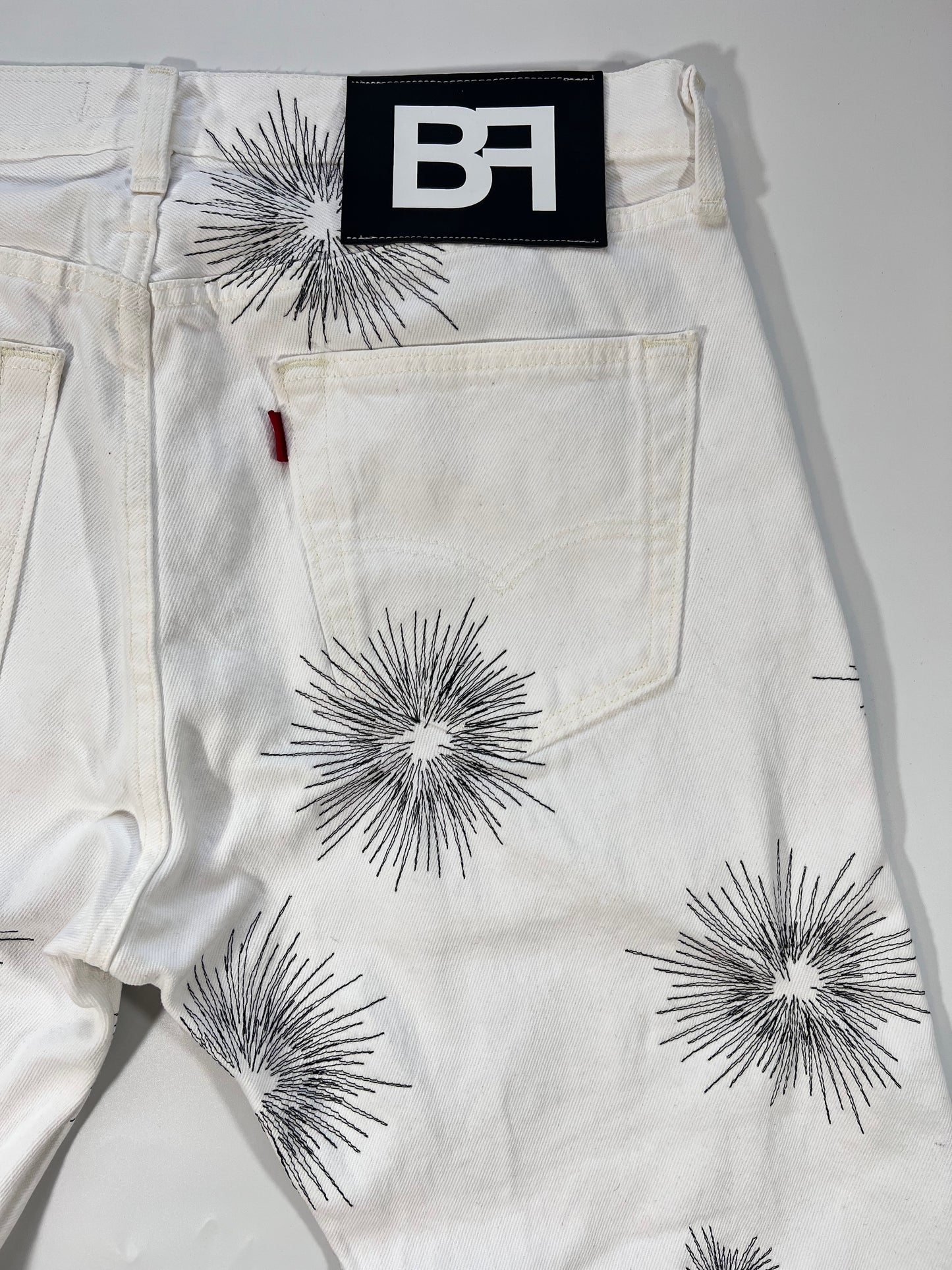 Firework Stitch Denim White/Black