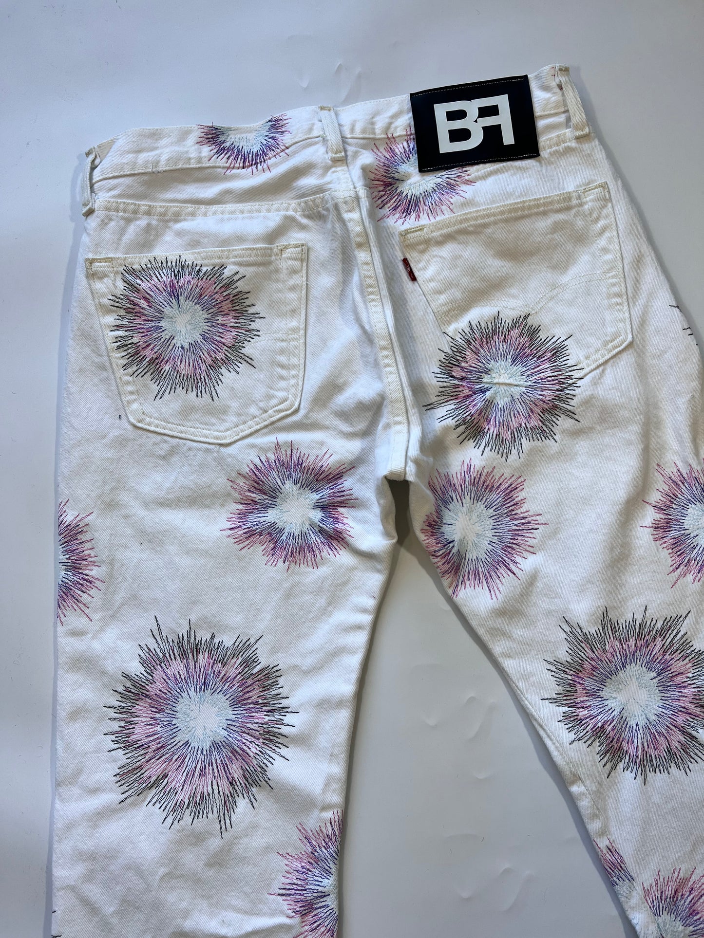 Firework Stitch Denim White/Multi